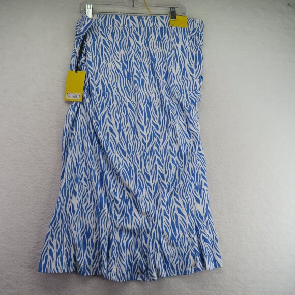 Diane Von Furstenberg Skirt Size XXL‎ Blue White Ruffle Ruched Flowy Design New - Picture 11 of 11